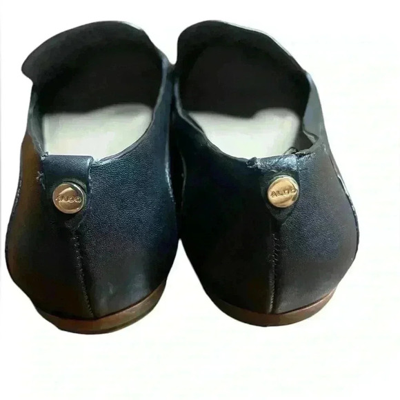 Aldo Women's Unyviel Casual Black Leather Flats Slip On Shoe Sz. US 6.5 preloved - Picture 4 of 8